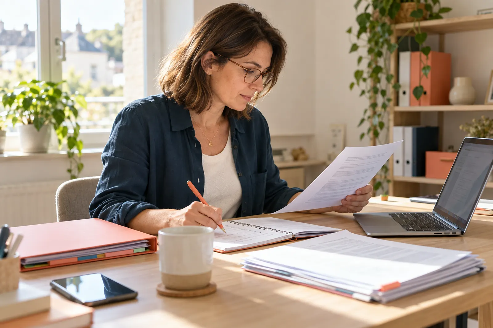 Freelance assistant analysing a call-for-tenders file to prepare her technical proposal